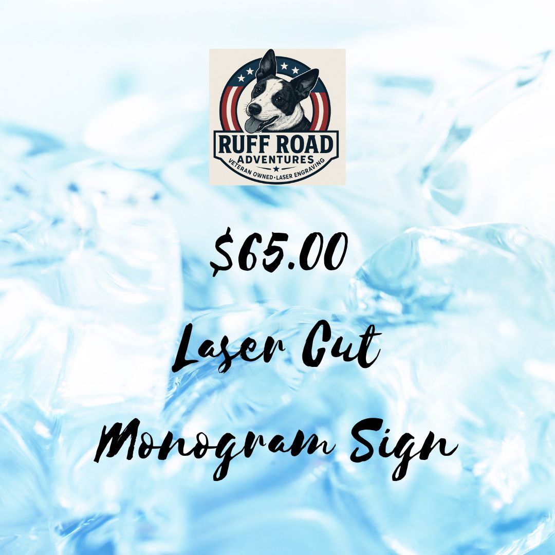 laser cut monogram sign